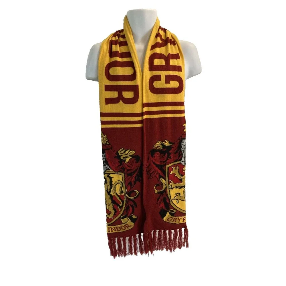 Harry Potter Official Gryffindor Crest Scarf w Fringe One Size Fits Most 73
